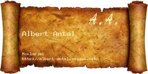Albert Antal névjegykártya